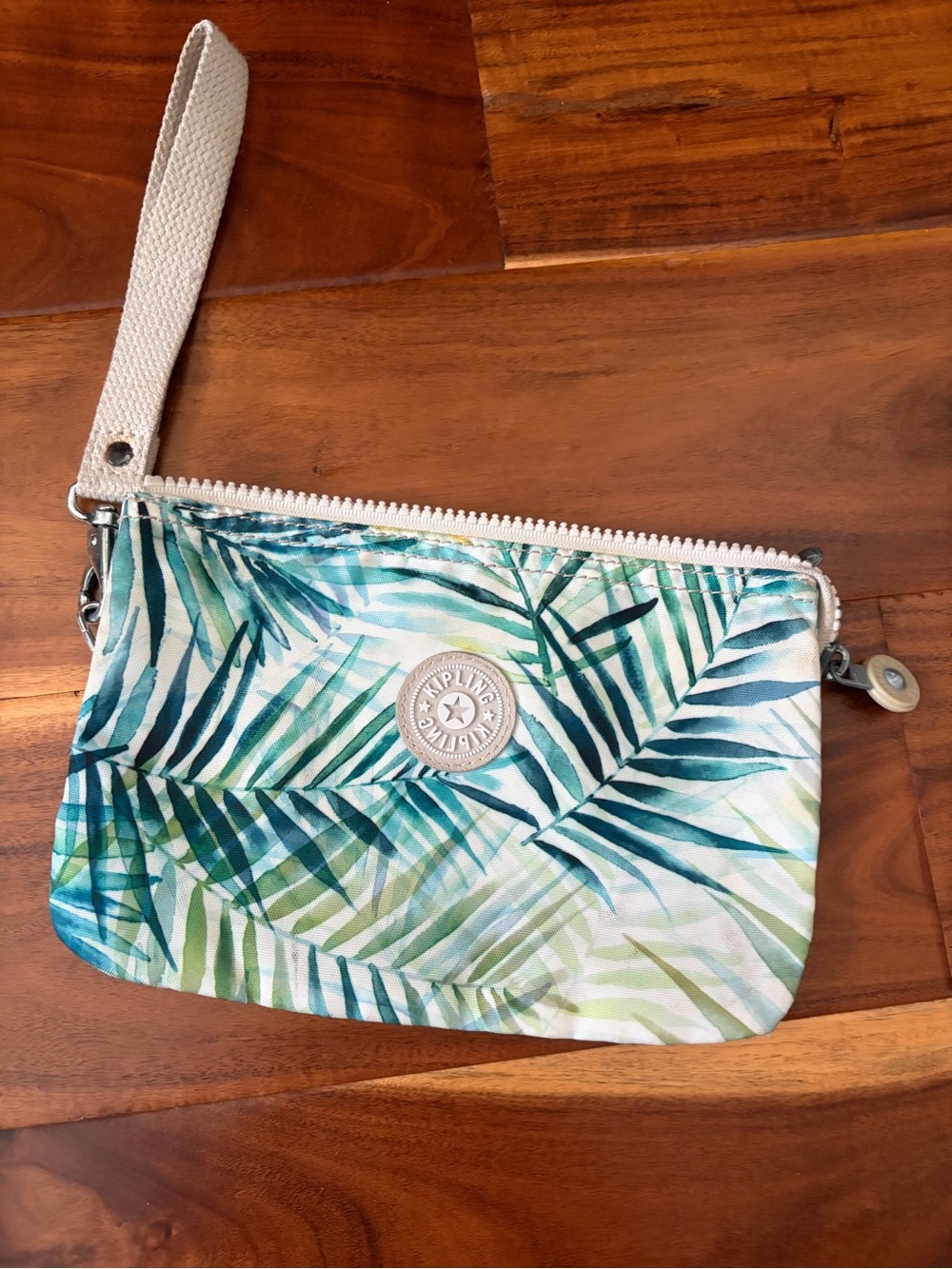 Kipling Palm Print Wristlet Pouch